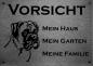 Preview: Edelstahl Hundeschild Boxer VORSICHT Mein Haus mein Garten meine Familie
